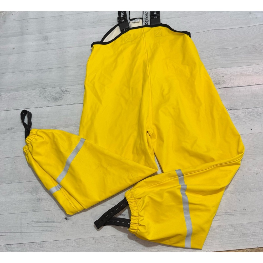 Polar O. Pyret yellow kids rain pants rain bibs size 6-8